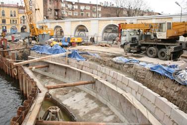 Канал Грибоедова, капитальный ремонт, реконструкция стенки набережной
